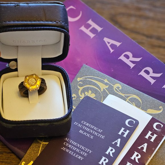Charriol Geneve - Cable and diamond ring  SIZE 6 - Picture 7 of 7